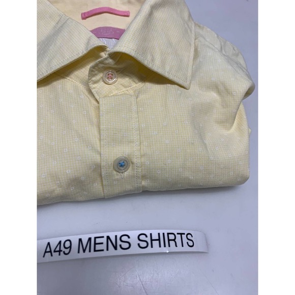 Rare Rabbit Button Down Shirt Long Sleeve Yellow S Men's A49 - Picture 8 of 8